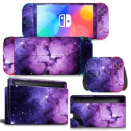 （2024） Switch Oled Skin Sticker Nebula Design Protective Decal Removable Cover for Nintendo Switch Oled Console（2024）