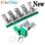 5pcs RK097N 5K 10K 20K 50K 100K 500K B5K with a switch audio 3pin shaft 15mm amplifier sealing poten