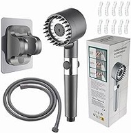 Filtered Shower Head with Handheld, High Pressure 3 Spray Mode Showerhead with Filters, Power Wash for Hard Water, Showerhead with ON/OFF Switch for Pets Bath