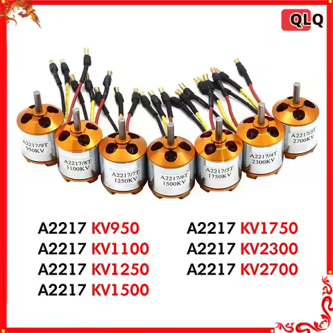 XXD A2217 2217 950KV 1250KV 1500KV 2300KV Outrunner Brushless Motor For RC Airplane Aircraft Plane Q