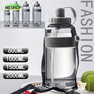 MESHOP Sports Water Bottle, Large Capacity with Straw Drinking Bottle, Outdoor Plastic 2L/1.5L/1L/0.