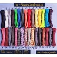 [Color 21-31] Paracord parachute cord 550lbs for survival bracelets, 5m roll, American product from 