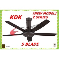 KDK K14YZ-GY OR PBR 56" (140CM) REMOTE CONTROL CEILING FAN 5-BLADE (GREY &amp; BROWN COLOR)