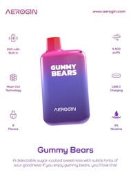 aerogin 5500 puffs - gummy bears