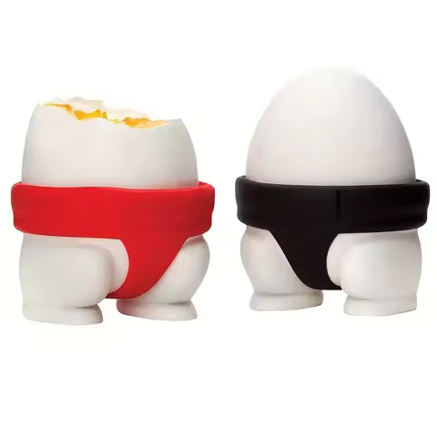 2PCS Funny Egg Storage Container with Poop Emoji Design, Creative Kitchen Organizer for Fridge & Tab