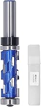 Spiral Flush Trim Router Bit, 1/2 x 19 x 45mm Dual Bearing Round Shank Cutter, Spiral Flush Design f