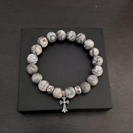 Cross Bracelet Natural Stone Dark Retro Tiger Stone Map Stone Opal Handheld Men Women Couple Bracele