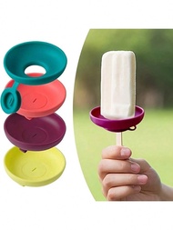 1/4/8pcs Silicone Ice Cream Rack, Summer Popsicle Rack, Leak Proof Ice Cream Cone Support Device, Po