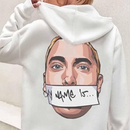 Eminem My Name Is Hoodie Cotton Fleece Material | Pullover & Zipper Hoodie White