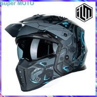 Retro ILM Motorcycle Helmet Full Helmet ATV Off Road DOT ECE Certification Motocross Capacete Detach