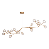 ชุดโคมไฟแต่งบ้าน ติดเพดาน โคมไฟช่อ โคมไฟระย้า สีทอง 17หัว ขั้ว G9 รุ่น WL-C1922-17C-P160 โคมเปล่า/พร