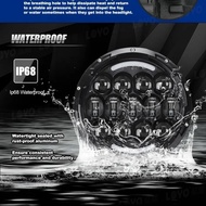 LED Car Headlight 7 Inch 105W Round Light Suitable for Jeep Wrangler White Angel Eyes
