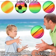 LAYOR1GG Children Soccer Ball, Outdoor Games Sports Rainbow Beach ball, Fillers Matches Training Vol