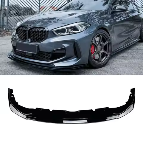 Glossy black/Carbon Fiber look Front Bumper Lip Diffuser Spoiler For BMW 1-series F40 118i 120i 128t