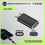 7-STAR*Type C Female To Micro Male Adapter Connector Converter Connector for Phone Tablet [AD-TC-MUS