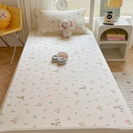 Taiwan Ready Stock 2025 Cotton Student Sheet Bed Single Set Dormitory Three-Piece Mattress Protectiv