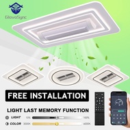 Free Installation GlovoSync Bladeless Ceiling Fan LED 3Color Ceiling Light DC Ceiling Fan Air Purifier 1 Year Warranty