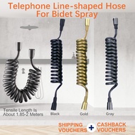 Gray Gold BlackTelephone Line-shaped Hose For Bidet Spray Bathroom Bidet Shower Hose