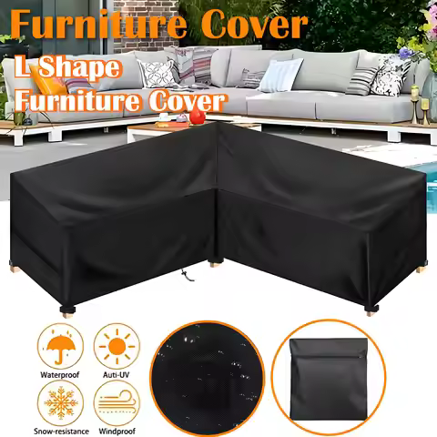 L Shape Furniture Waterproof Cover Outdoor Garden Patio Rattan Sofa Dustproof V Shaped Mold Resistan