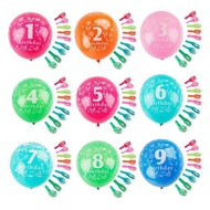 Happy 1st 2nd 3rd 4th 5th 6th 7th 8th 9th Birthday Number Balloon 12inch
