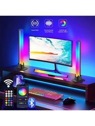 智能rgb Led燈條夜燈app和遙控器控制,音樂同步燈效氛圍燈背光,適用於電玩電視電腦房間裝飾