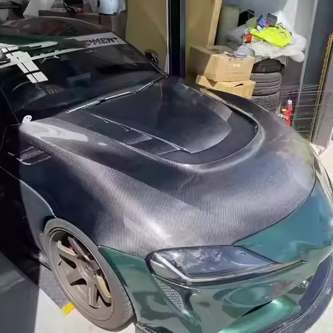 For Toyota Supra A90 A91 MK5 Carbon Fiber Hood Engine Cover Hood Car Headliner Hood Cover VRS Style 