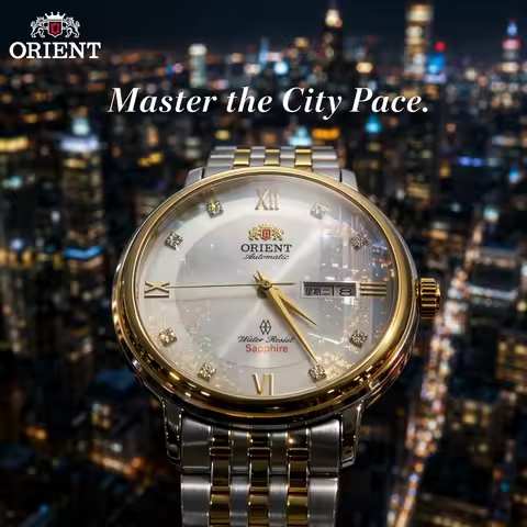 Orient Women Dual Calendar Automatic Watch 100M Waterproof Elegant Stainless Steel Business Ladies W