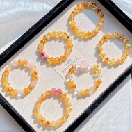 Yellow Crystal Strawberry Quartz Bracelet M10Defengmeila Rose Quartz Natural Crystal Yellow Tower Br