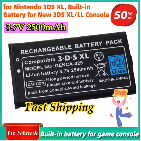 2500mAh 3.7V SPR-003 Lithium Battery for Nintendo 3DS XL, Built-in Battery for New 3DS XL/LL Console