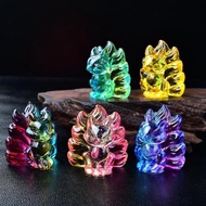 Crystal Fox Model, Colorful Decorative Glass 9-Tailed Fox