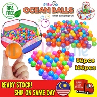 {SALE} 50PCS/100PCS BOLA KOLAM KHEMAH BOLA PELASTIK MAINAN Soft Play Balls Kids Baby Toy for Ball Swim Pool 6cm Diameter