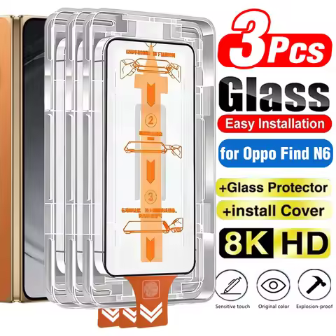 1-3Packs Dust-free Tempered Glass Film for OPPO Find N6 HD Full Cover Screen Protector with Easy Ins