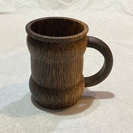 Palm Wood Glass With Handle Cylindrical Small Size