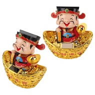 12 Inch Solar Powered Statue God Of Wealth Nodding Ornament Prosperity And Fortune Meaning Car Deskt