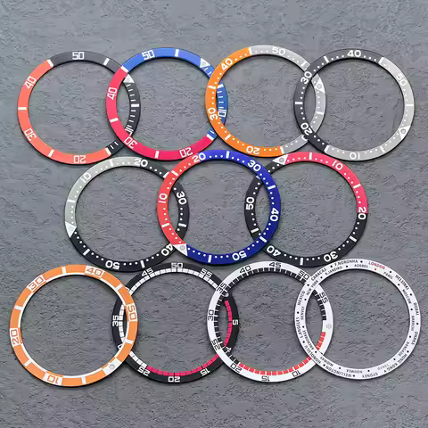 SXK007 Watch Bezel 38MM Flat Aluminum Bezel NH35 Case Ring Fits SKX007 SKX009 SRPD Case NH36 NH35 Mo