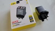Pearl-KLGO-PD-87-45W-BLACK- QC3.0 雙口快充旅行充電器 三腳插頭