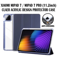 Xiaomi Pad 7 / 7 Pro Casing With Pen Holder Cover Xiao Mi Pad 7 Acrylic Back Clear Design Mipad 7 So