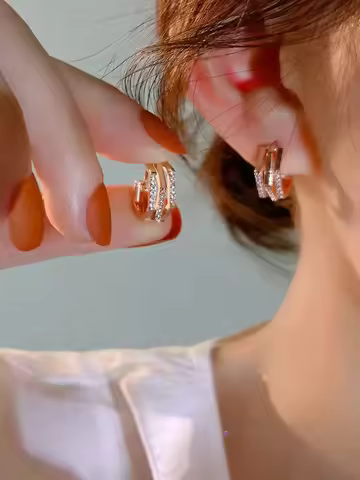 REETI 925 Sterling Silver Earrings Geometric crossing Earrings For Women Gift Earings Fashion Jewelr