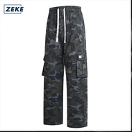 ZEKE B0052 Camouflage Cargo Pants Men lalaki Tactical Six PocketWorking Cargo Pant Plain Trouser