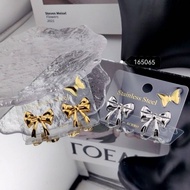 Bow Earrings Stainless Steel 316l