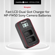 [KingMa] NP-FW50 Dual LCD Display Charger for Sony Camera FW50 Batteries - FW-50 / FW 50