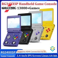 RG34XXSP Retro Game Console Linux 64Bit 3.4 Inch 64+128G 13000+Games Handheld Game Console Supports 