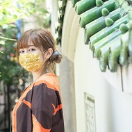 煙燻玫瑰系 芥末黃色 手工立體口罩 可洗滌 日本製純棉紗布 成人
