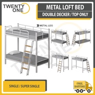 Twentyone Metal Loft Bed White (Double Decker / Top Only Available in Single and Super Single)