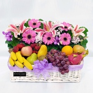 get well fruit basket/fruit gift basket/fruit basket with flowers