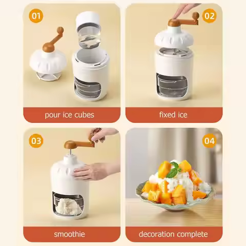 DIY Home Ice Shaver Portable Ice Crusher Smoothie Machine Manual Sheep Ice Shaver Hand Crank Milksha