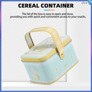Metal Cookie Tin Tinplate Biscuit Tin Candy Snacks Storage Container with Lid Handle