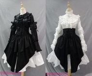 預定 lolita洋裝春季純棉束腰兩件套哥德式吸血鬼不規則暗黑系高腰拼接半身裙SK 黑白裙子蛋糕裙蓬蓬裙萬聖節暗黑龐克