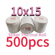 Thermal LABEL STICKER 10x15cm, size A6, contains 500, JPLUS brand. Thermal ROLL STICKER PAPER /RESI 