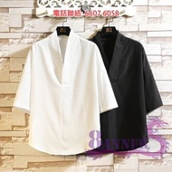 CL002 月巴系列M-5XL 日系七分半袖寬身冰絲T-SHIRT (3色: 黑色/米白/淺灰) Oversize Feel 唔怕你有肚腩仔 夏季室內冷氣合用 日本中碼至5加 尺碼供選擇 (包順豐)